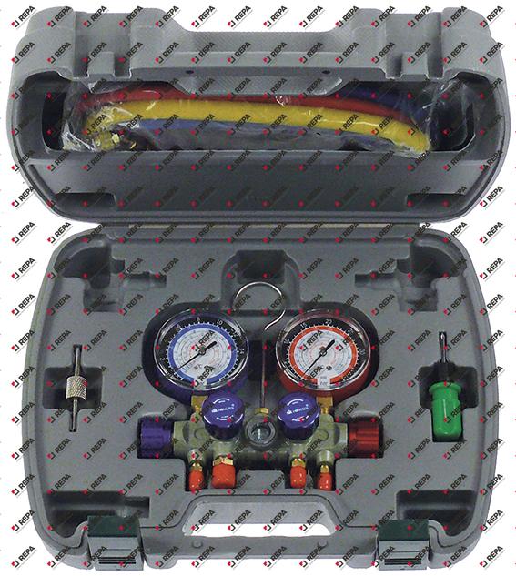 Manifold R410a/R32 3000PSI 4-voies ø 80mm 3/8" SAE