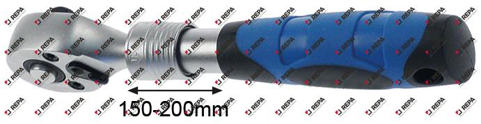Cricchetto L 150-200mm misura 1/4" estraibile