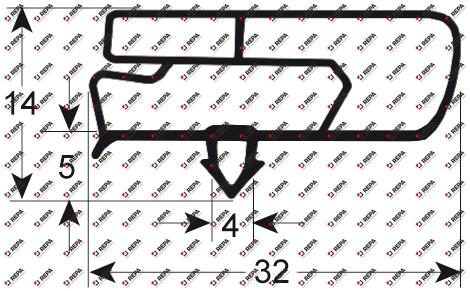 Refrigeration gasket profile 9797 W 440mm L 755mm