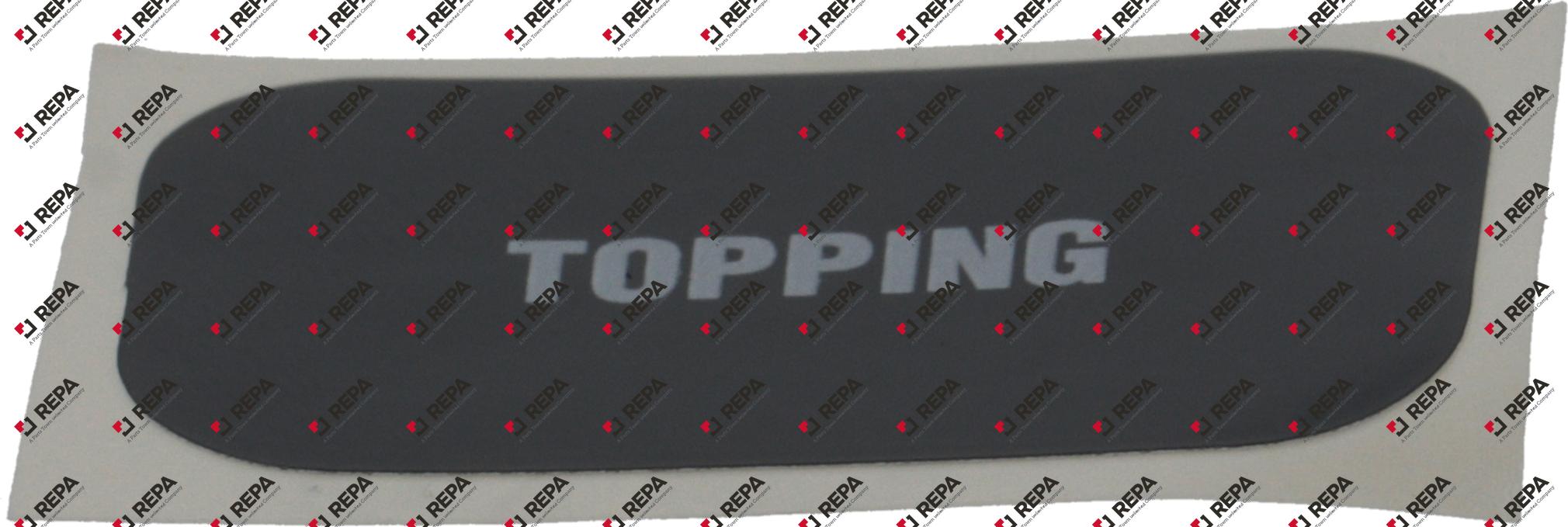 Autocollant pour réservoir de produit pour topping