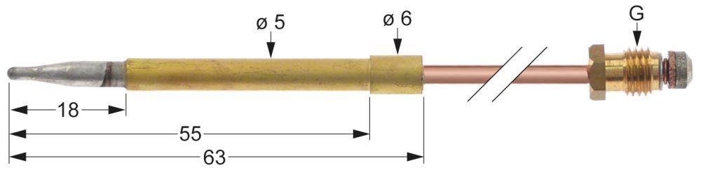 Repagas Thermoelement – Länge 850 Mm, Gewinde M8x1