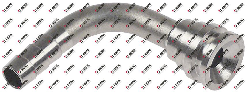 Hose connector non-alcoholic SS for SHURFLO angled