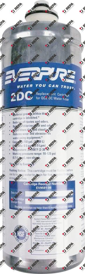 filtre à eau EVERPURE type 2DC capacité 2840l