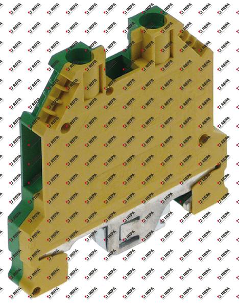 railklem 1-polig 6mm² groen/geel vor DIN-rail 35mm