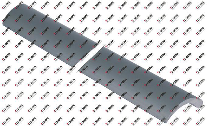 handle rod L 825mm aluminium half-round