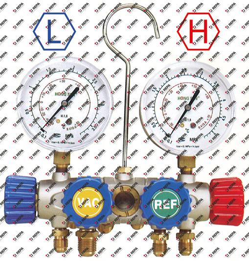 Manifold R410a 4000PSI 4-voies ø 80mm 3/8" SAE