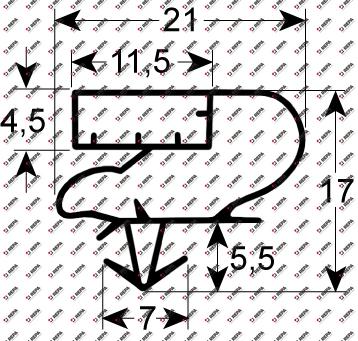 refrigeration gasket profile 9705 W 515mm L 785mm