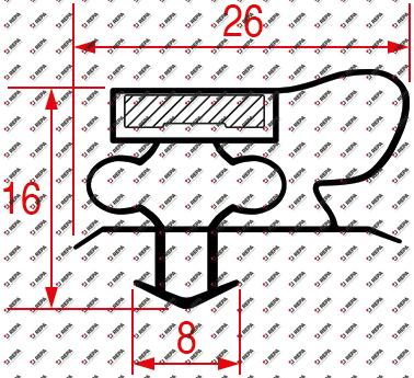 refrigeration gasket profile 9157 W 395mm L 225mm
