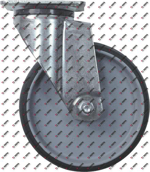 Lenkrolle ø 125mm Plattenbefestigung 77x67mm