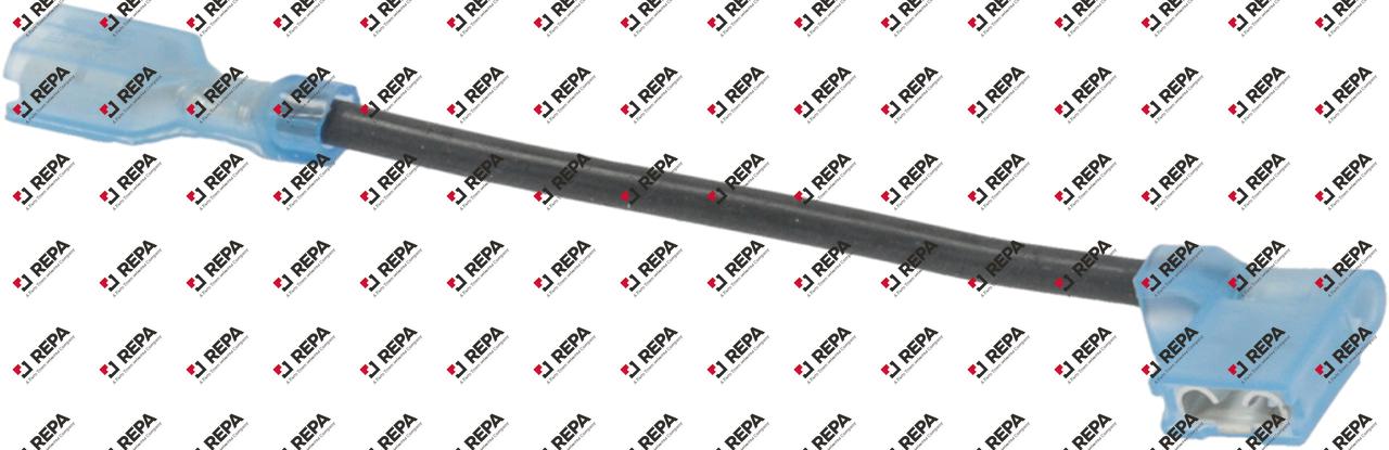 Wire, Jumper, 16AWG, Blk, 4in L, 0.25in F Tab x 