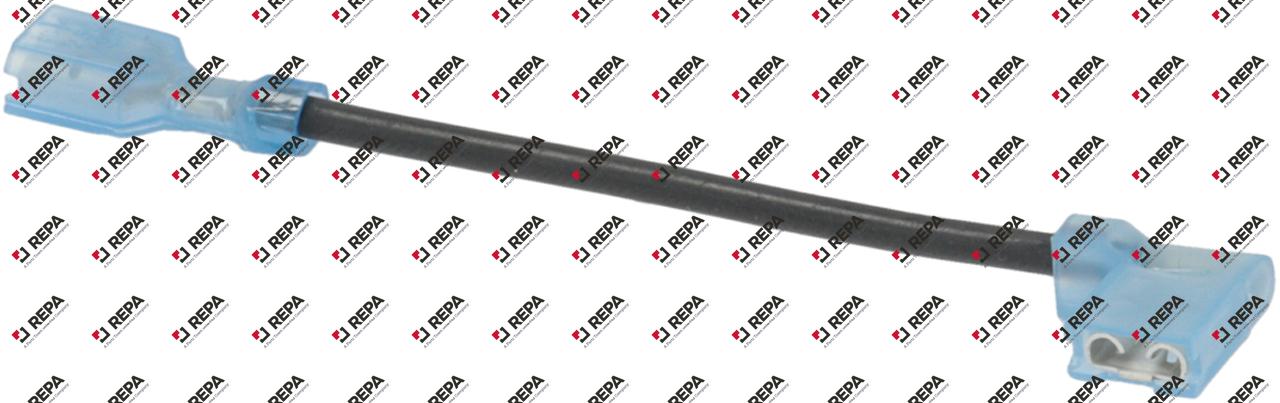 Wire, Jumper, 16AWG, Blk, 4in L, 0.25in F Tab x 