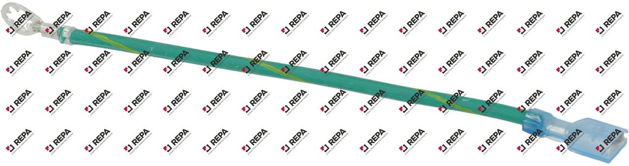 Wire, Jumper, 14AWG, Green w/Yellow Stripe, 6.0in 