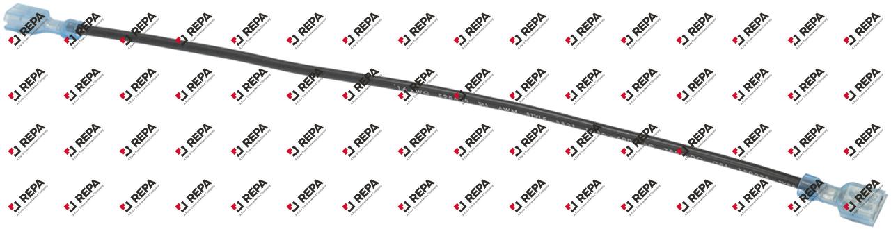 Wire, Jumper, 16AWG, Blk, 10in L, 1/4in Female Tab