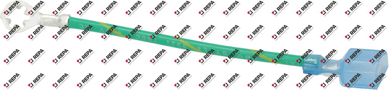 Wire, Jumper, 16AWG, Green w/Yellow Stripe, 4.5in 