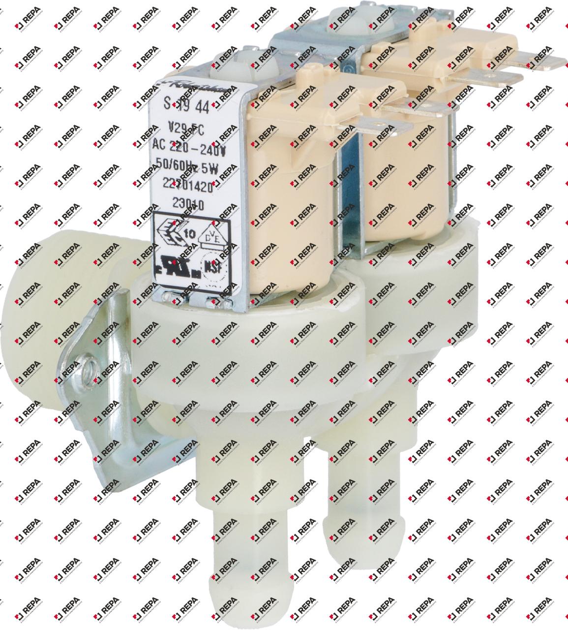 solenoid valve double angled 230VAC inlet 3/4"