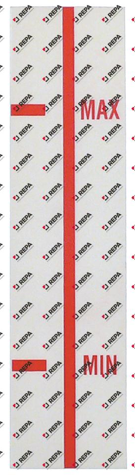 sticker L 119mm W 30mm Min/Max transparent