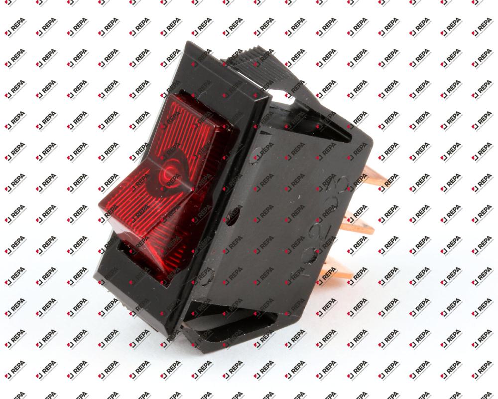 Switch, Rocker, On/Off, Lighted Red, 125V