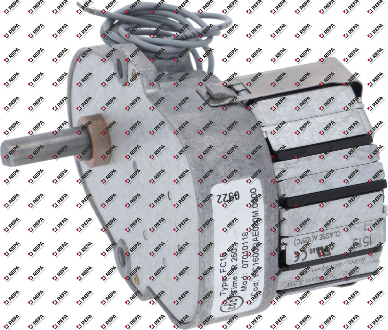 Gear motor 230V 2rpm shaft ø 8x6mm type FC16
