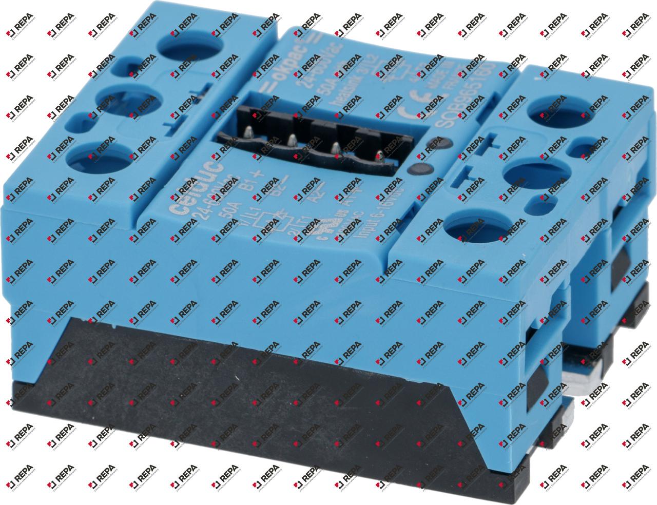 Aansluitblok solidstate relais fasen 2 50A 24-600V