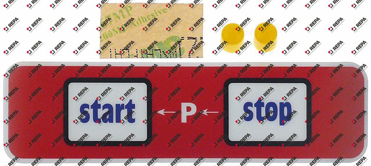 Aufkleber Start-Stop rot