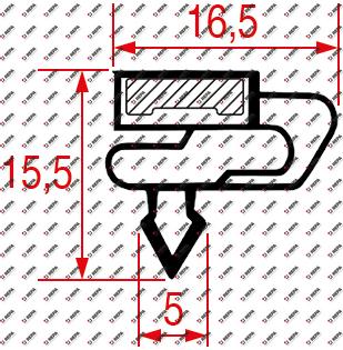 refrigeration gasket profile 9156 W 595mm L 1340mm
