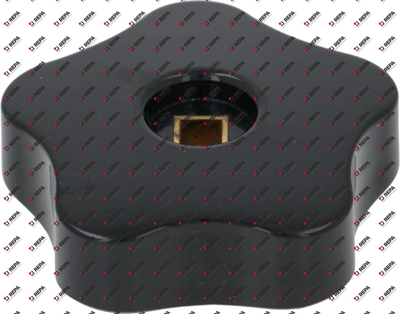 star handle shaft 7x7mm ø 68mm L 22mm black