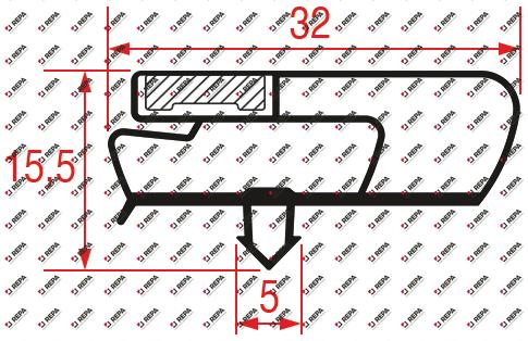 Kältedichtung Profil 9013 B 380mm L 585mm Steckmaß
