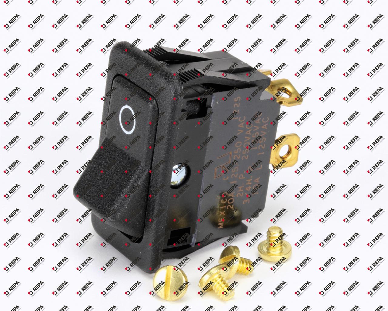 SWITCH ROC DPST,125/250V,16AMP