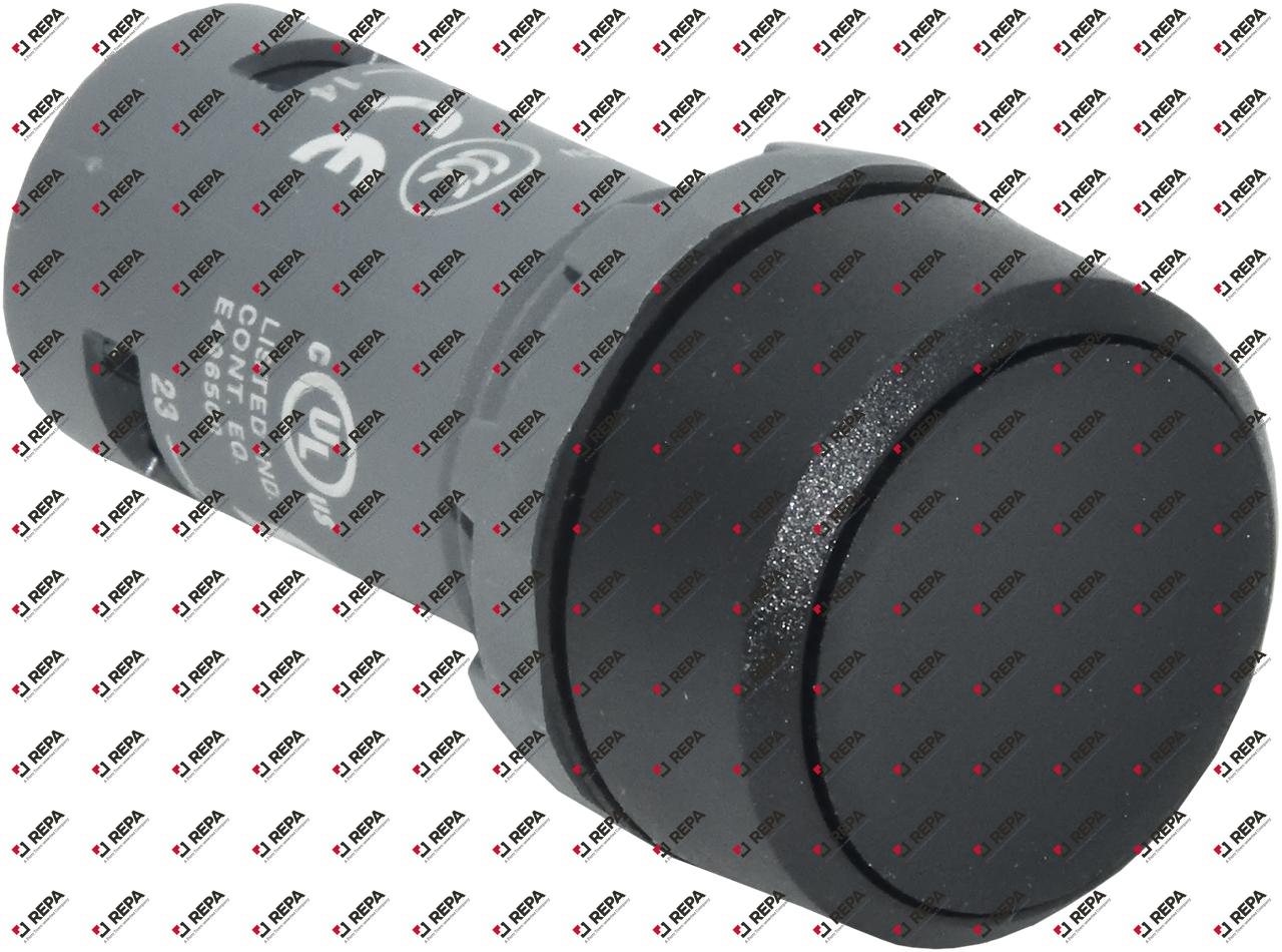 Drukschakelaar inbouwmaat ø22mm zwart 2NO 300V