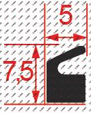 Lid gasket W 5,5 mm H 8,5 mm silicone Qty 10m