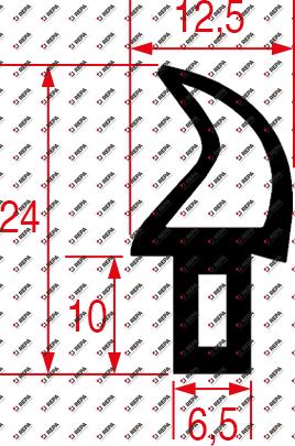 door seal profile 2739 L 1464mm Qty 1