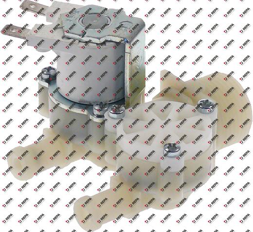 Solenoid valve double straight plastic t.max. 90°C