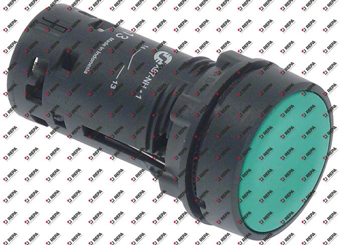 drukschakelaar inbouwmaat ø22,3mm rond groen 1NO