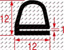 joint porte profil 2211 lar. 12mm lon. 4m