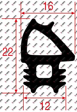 Deurrubber profiel 2761 B 690mm L 770mm VPE 1