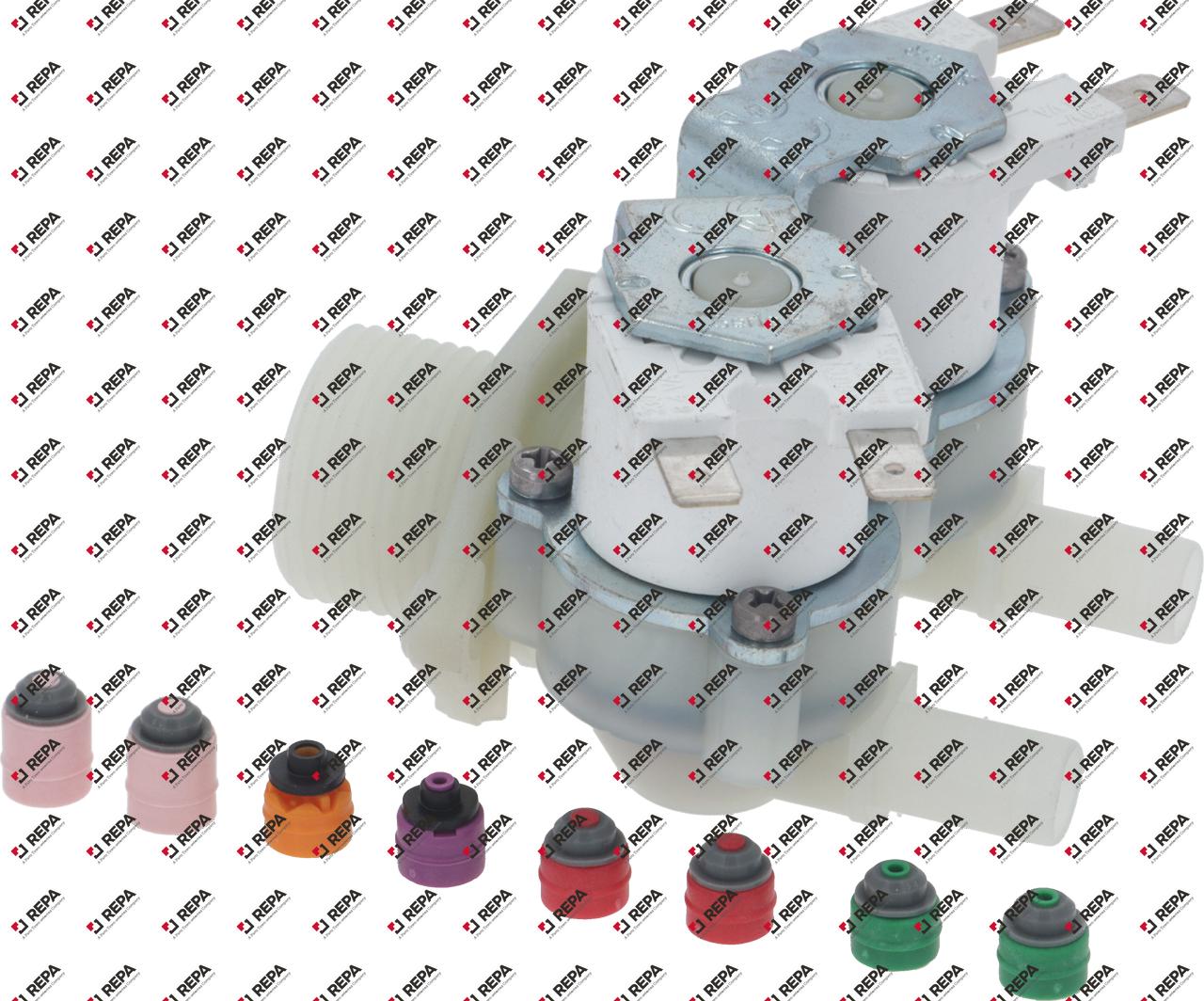 Solenoid valve double straight 220 V 50 Hz