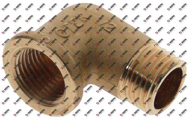 angle piece thread 1/2" ET - 1/2" IT brass