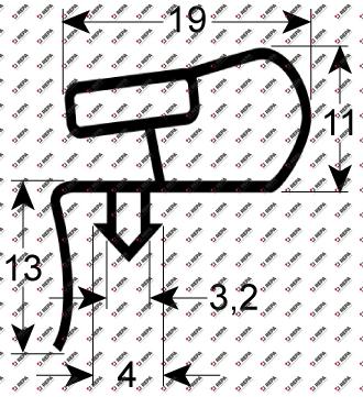 refrigeration gasket profile 9952 W 572mm L 733mm