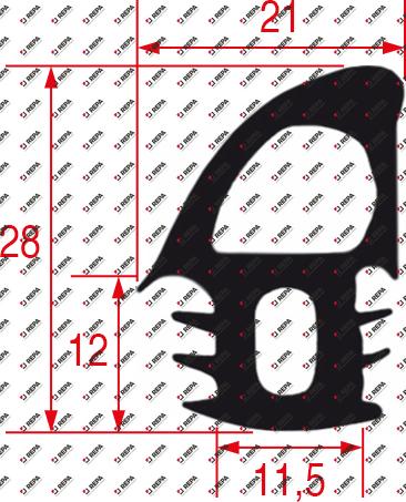 door seal profile 2695 perimeter 2200mm