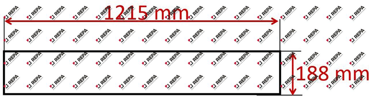 Glass panel L 1215mm W 188mm thickness 6mm