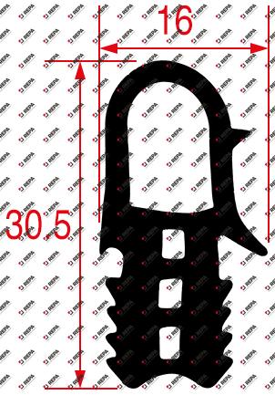 Door seal profile 2064 L 600 mm W 472 mm
