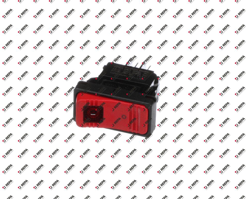 Wipschakelaar DPDT 24VDC LED rood