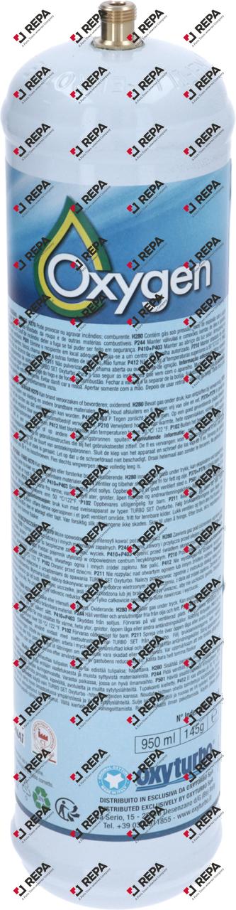Oxygen 950 ml 145 g 1/4" 1302 g t.max. 50 °C