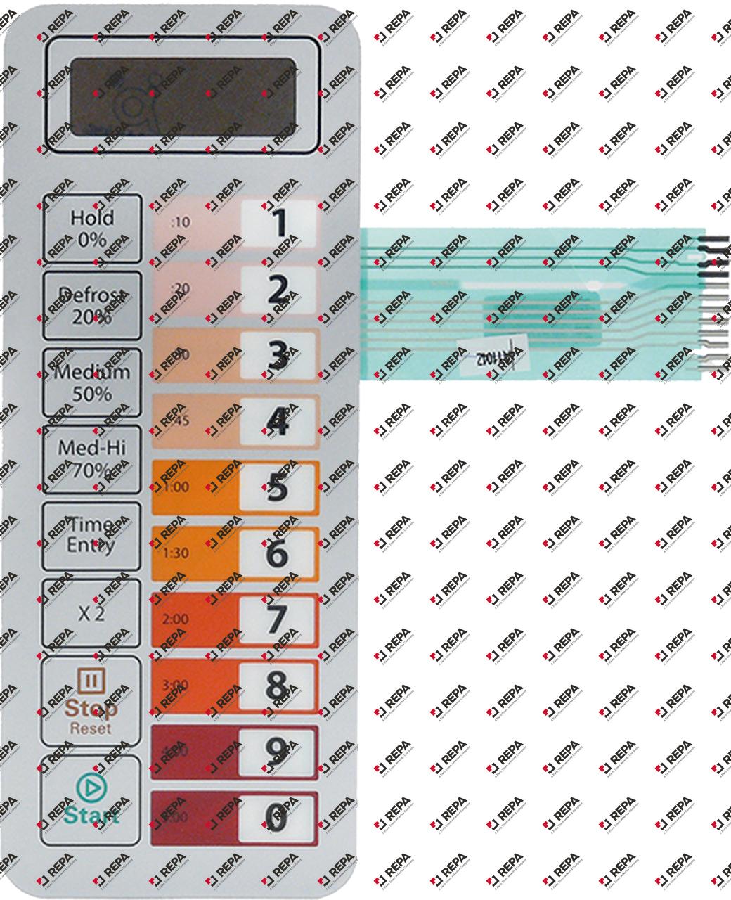 Tastaturfolie Mikrowelle für Gerät GMW1125 L 192mm
