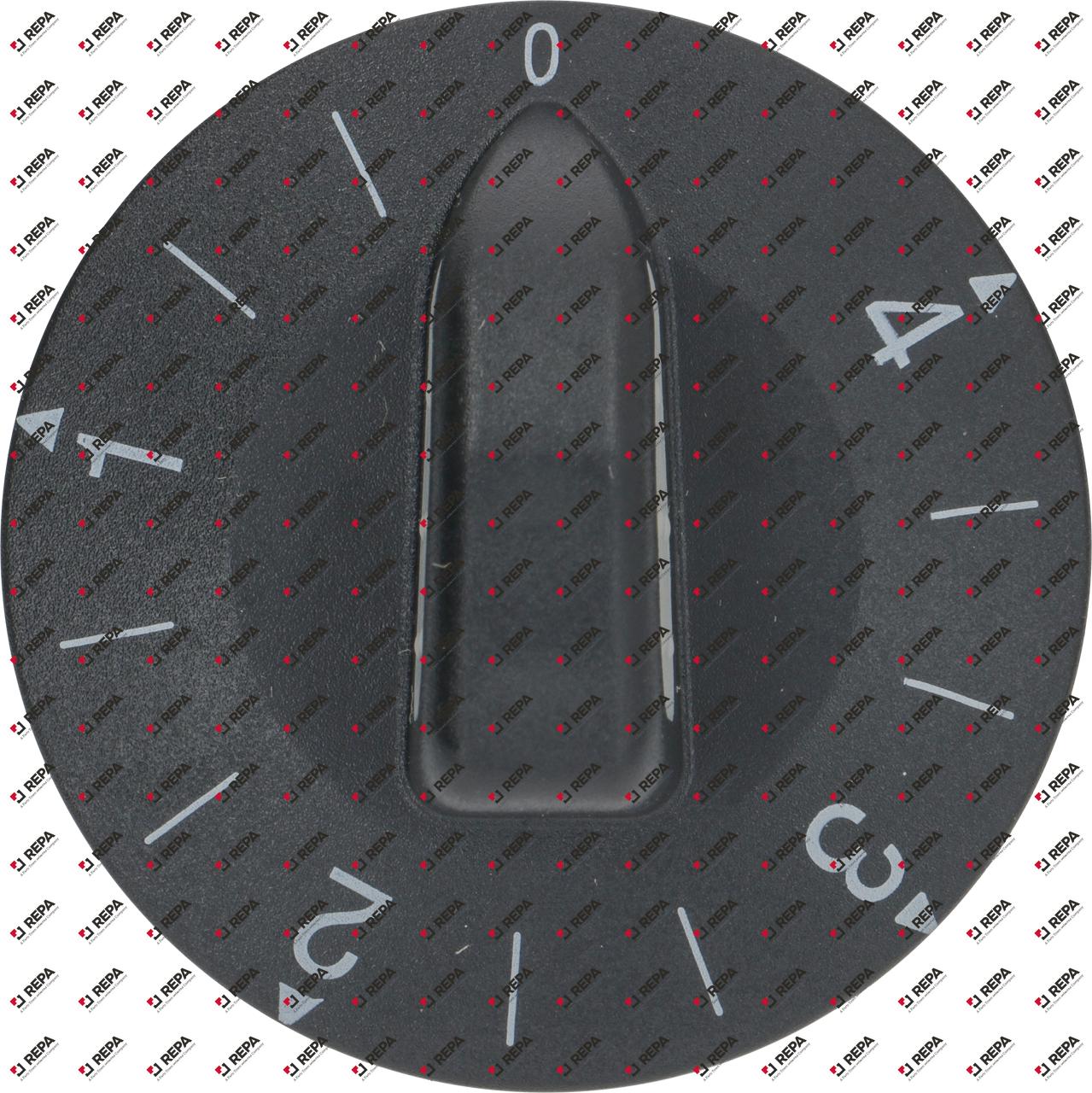 Button 0-1-2-3-4 ø 52 mm black hole ø 6x4.6mm
