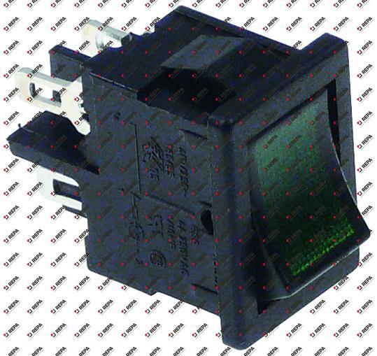 rocker switch mounting measurements 19x13mm green