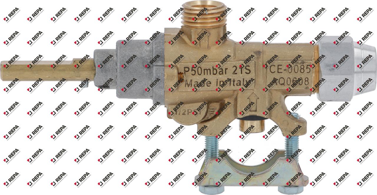 Gashahn PEL Typ 21S Gaseingang Rohrflansch ø21mm