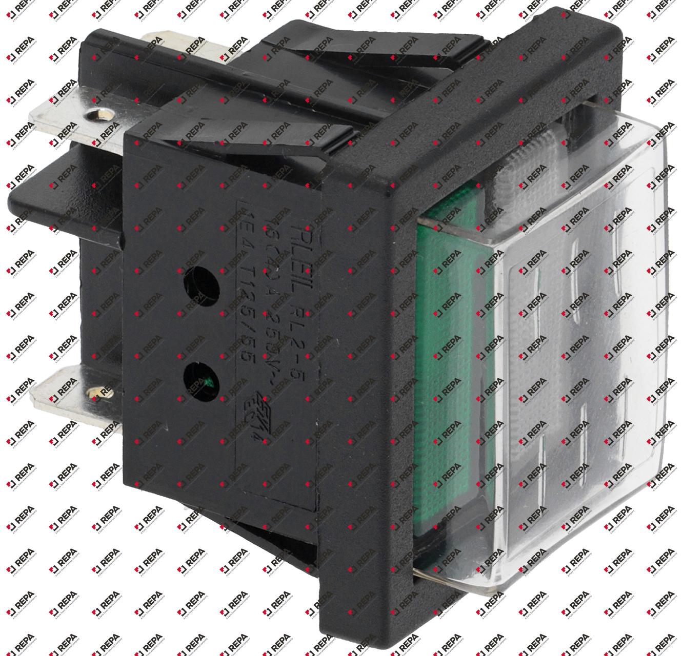 Signallampe Einbaumaß 30x22mm 230V grün/weiß