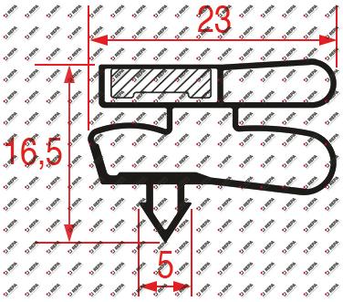 koeldeurrubber profiel 9149 B 720mm L 1710mm