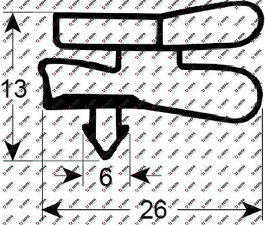 koeldeurrubber profiel 9149 B 385mm L 480mm